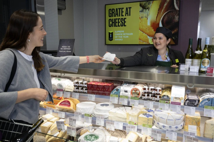 Cheese counter at a Waitrose convenience store