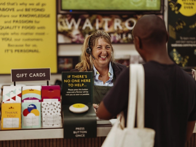 Person manning the front of the Waitrose counter
