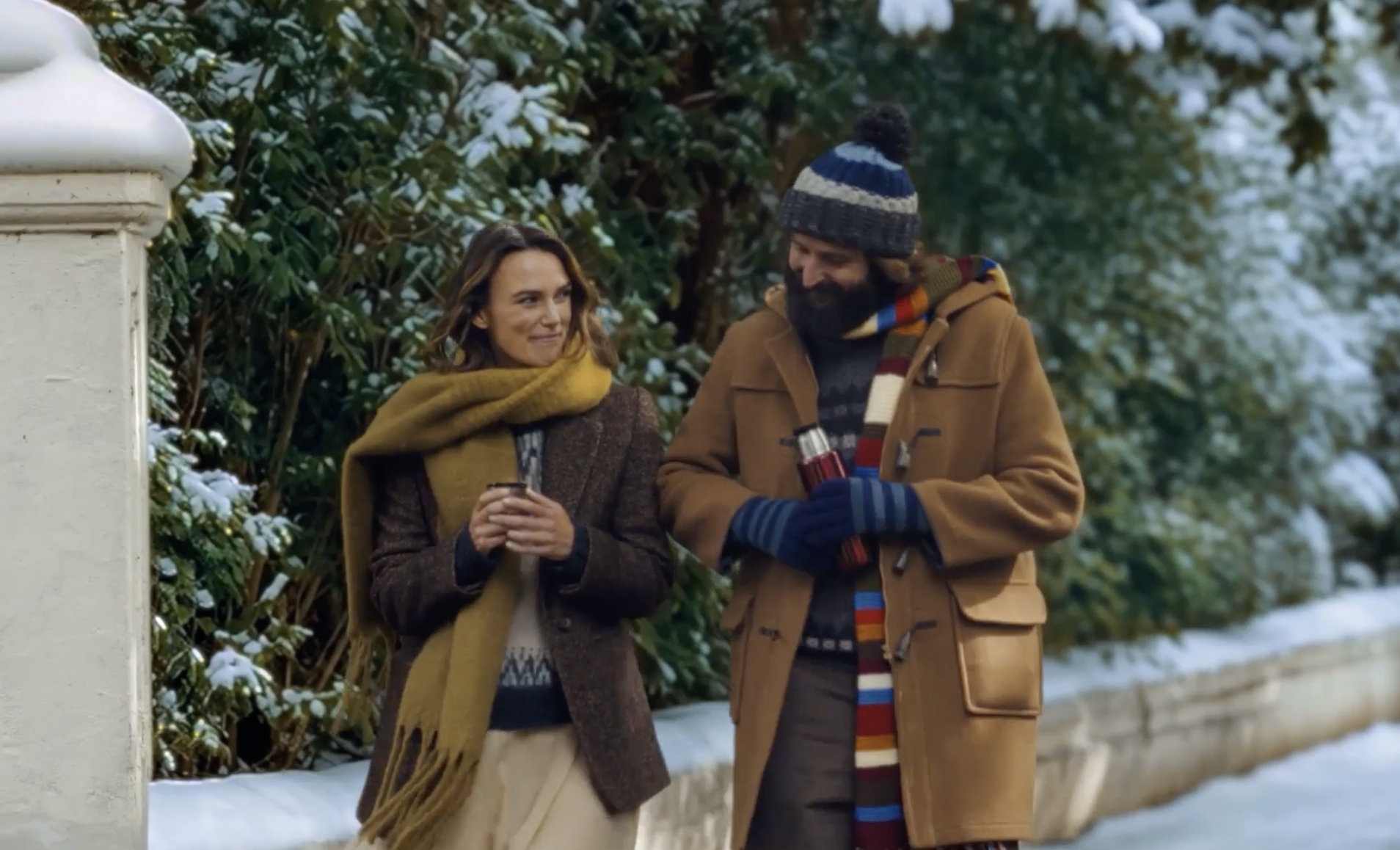 Scene from the advert starring Keira Knightley and Joe Wilkinson